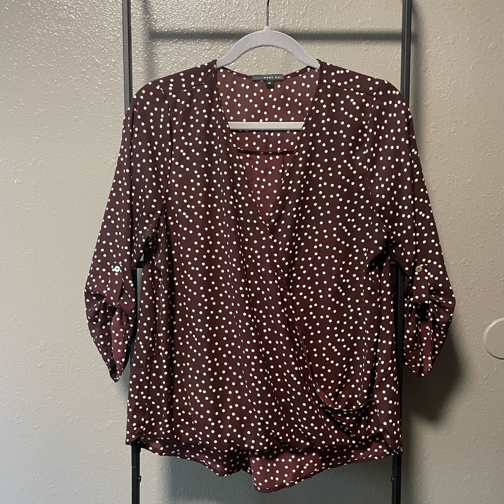 West Kei shirt: maroon/brown, medium